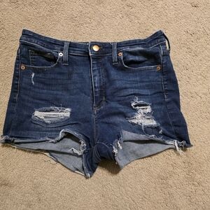 Universal Thread Dark Blue Distressed Jean Shorts